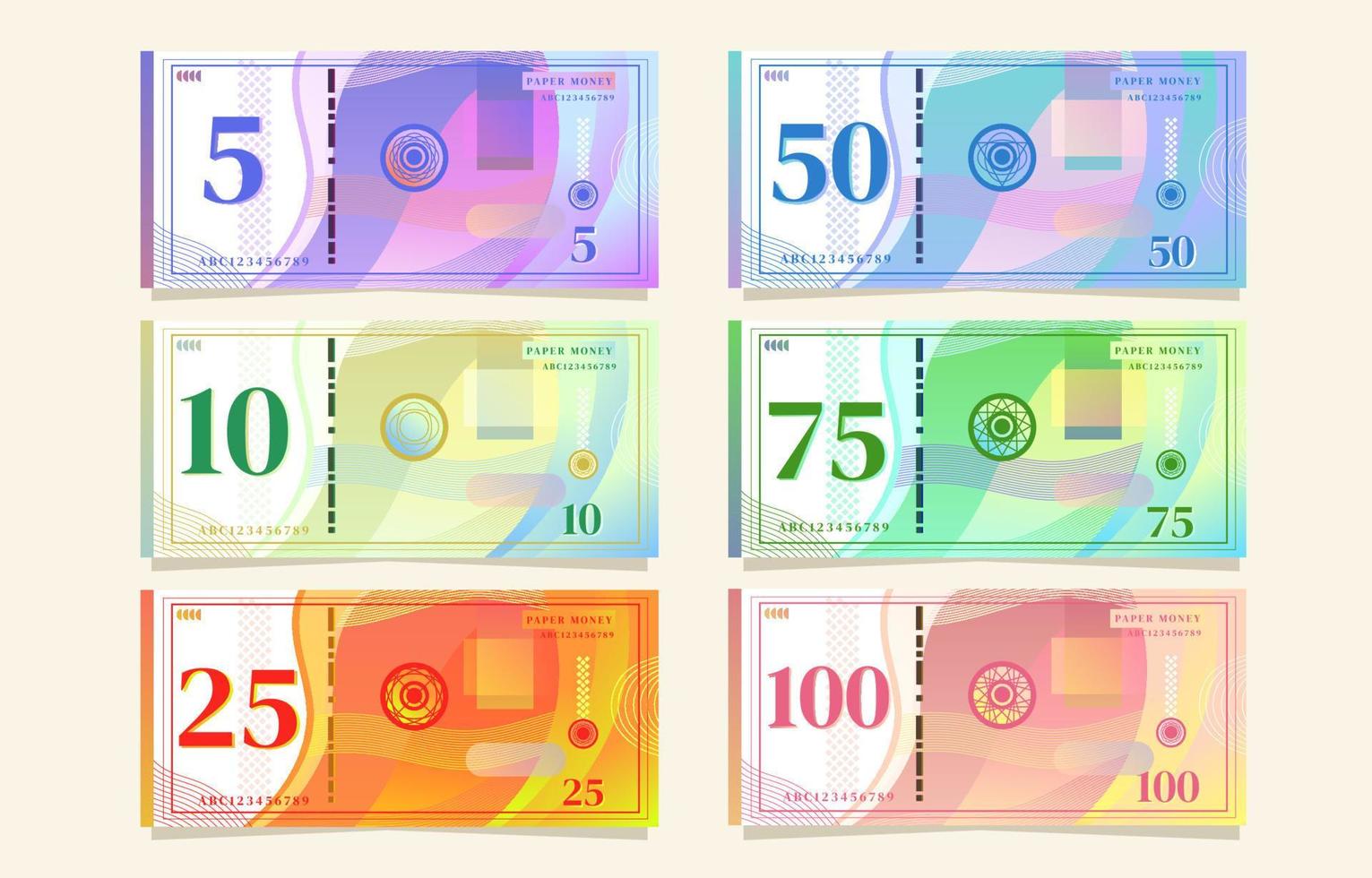 kleurrijk helling papier geld echt element vector