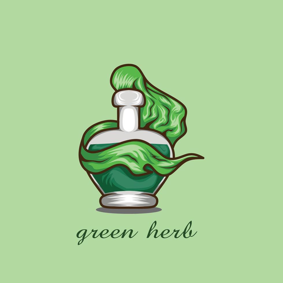 vector illustratie van groen kleur toverdrank fles stoom-
