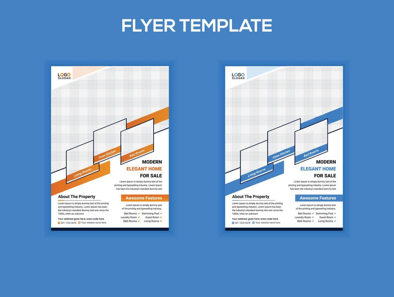 moderne onroerend goed flyer-sjabloon vector