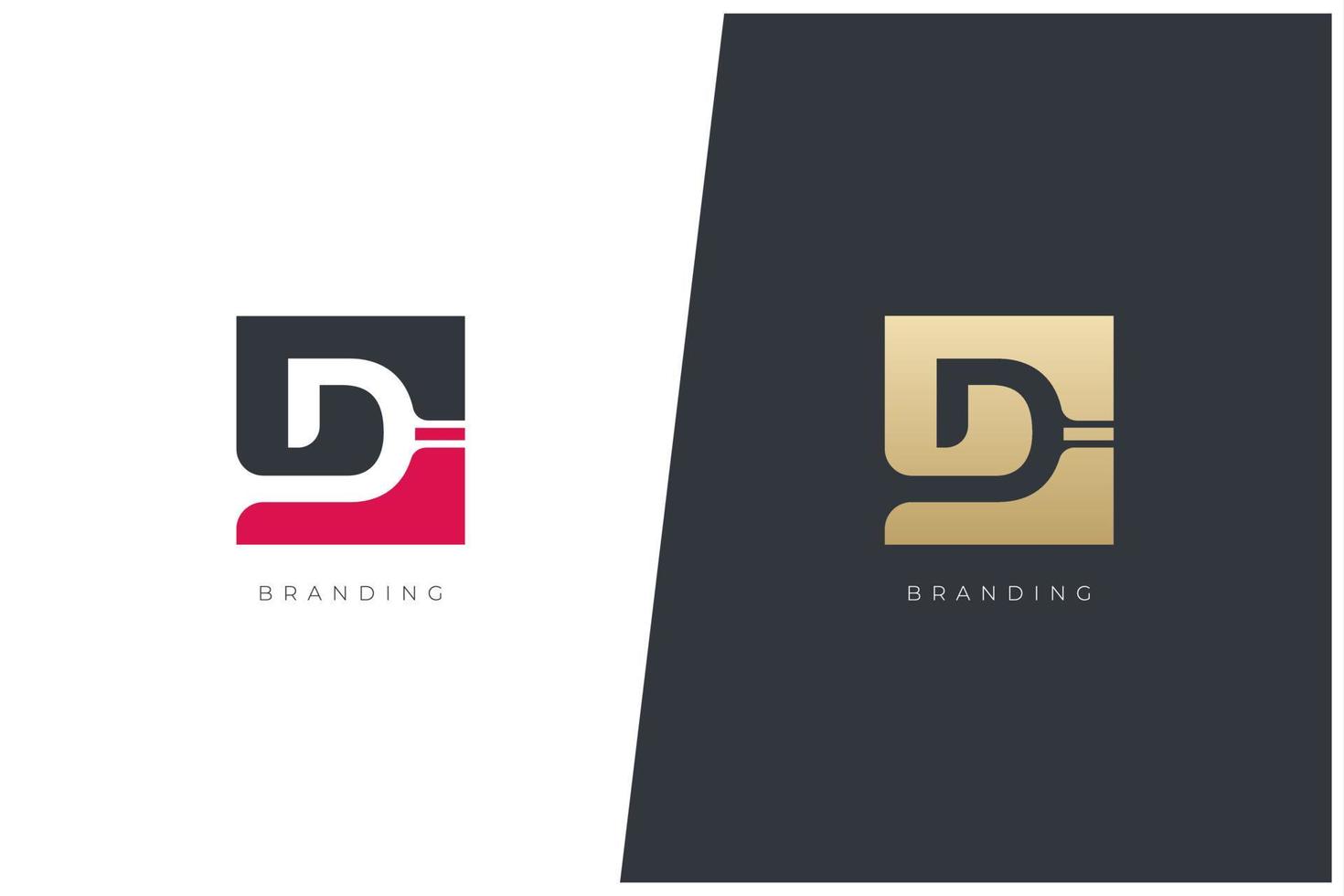 d brief logo vector concept icoon handelsmerk. universeel d logotype merk