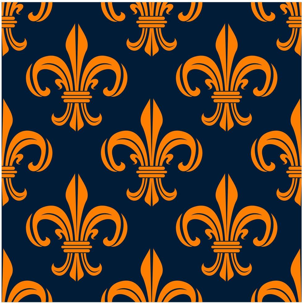 naadloos patroon met fleur-de-lis bloemen scrollt vector