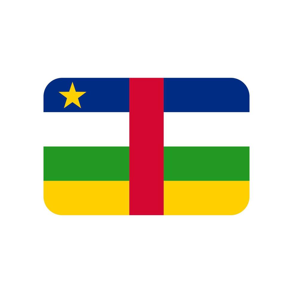 centraal Afrikaanse republiek vector vlag met afgeronde hoeken geïsoleerd Aan wit achtergrond