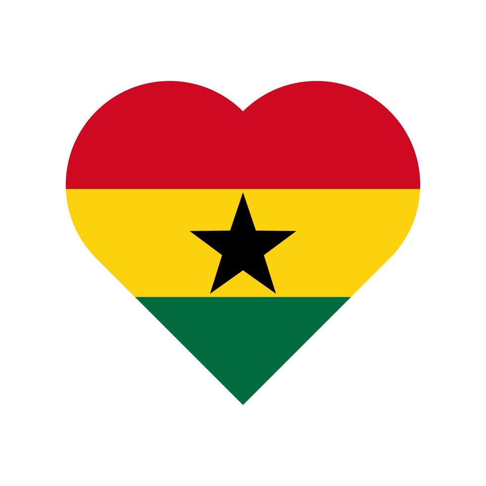 Ghana vector vlag hart geïsoleerd Aan wit achtergrond