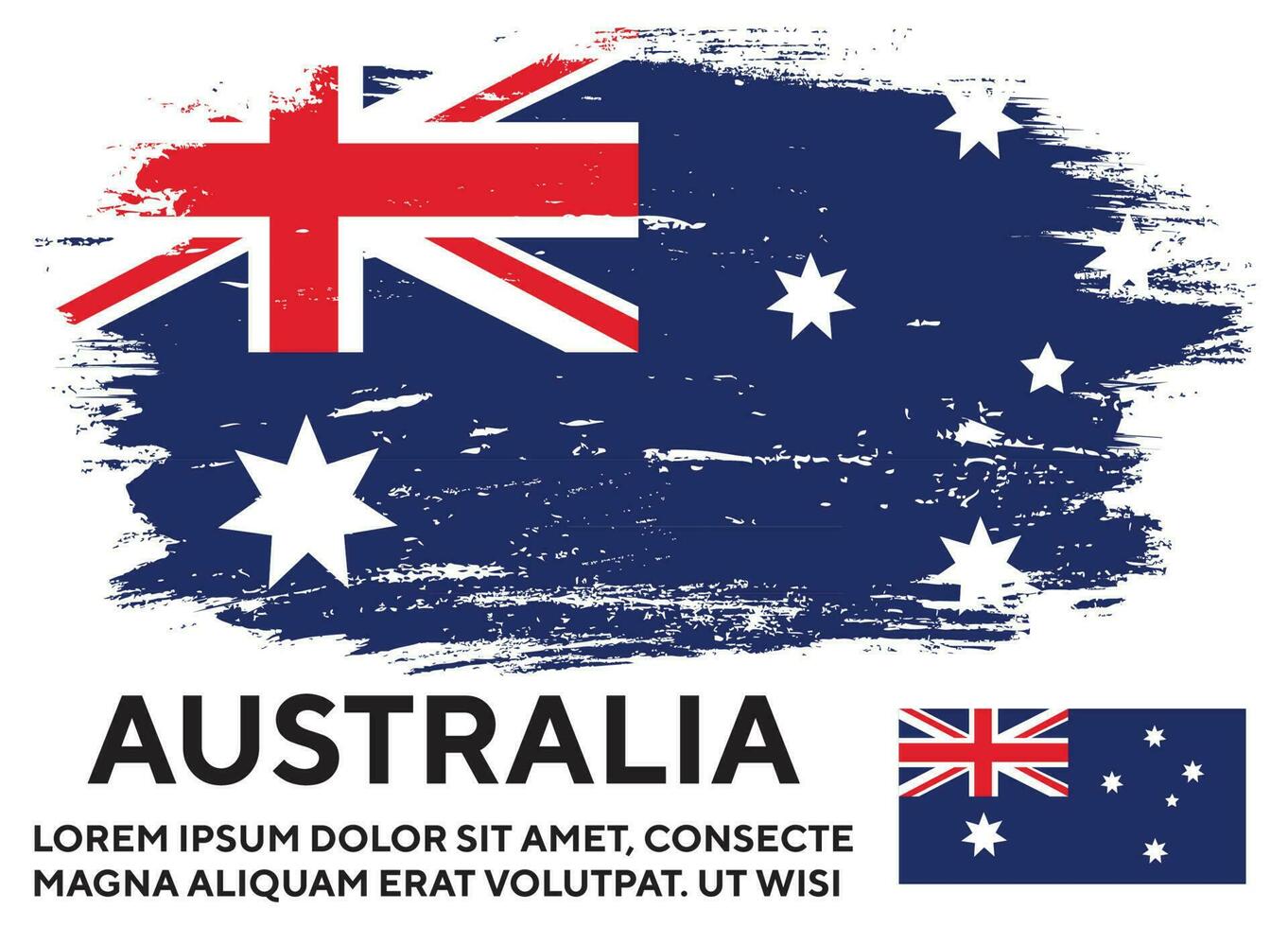 kleurrijk Australisch grunge structuur vlag ontwerp vector