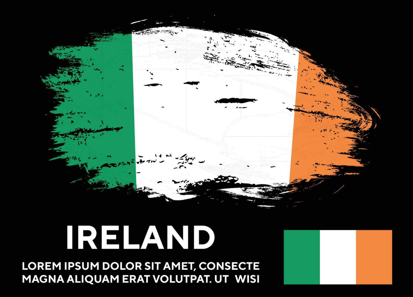 vervaagd grunge structuur Ierland kleurrijk vlag ontwerp vector