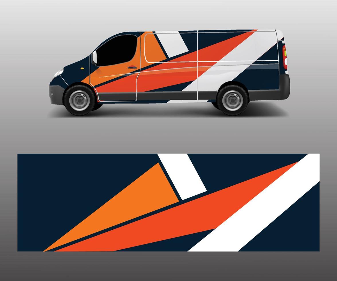 lading busje sticker met groen Golf vormen , vrachtauto en auto inpakken vector, grafisch abstract streep ontwerpen voor inpakken branding voertuig vector