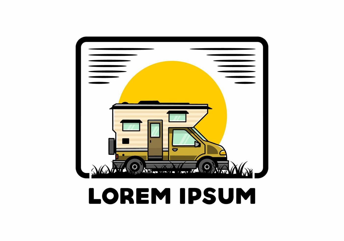 busje doos camper illustratie insigne ontwerp vector