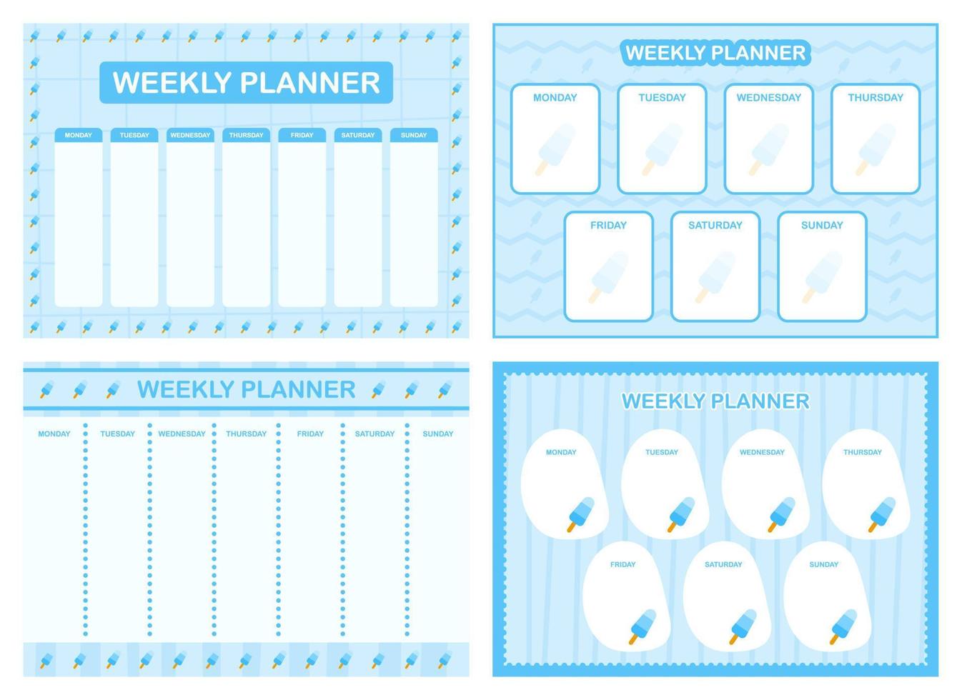 wekelijks planner, kinderen schema ontwerp sjabloon vector