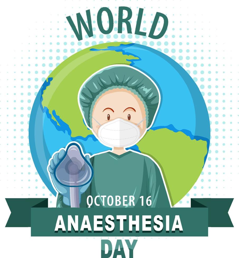 wereld anesthesie dag logo ontwerp vector