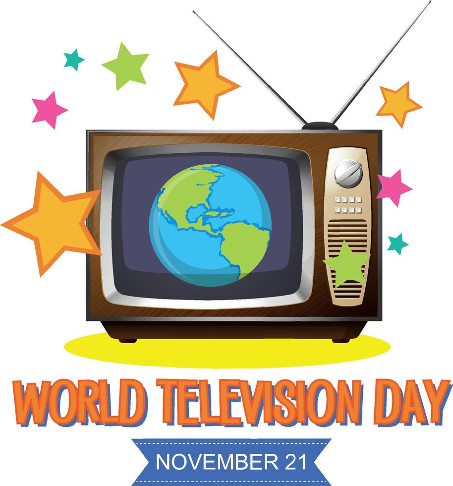 wereld televisie dag logo ontwerp vector