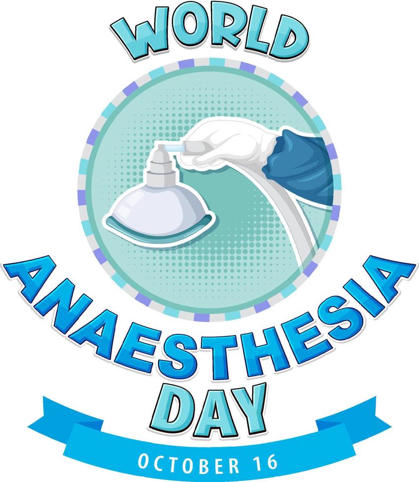 wereld anesthesie dag logo ontwerp vector