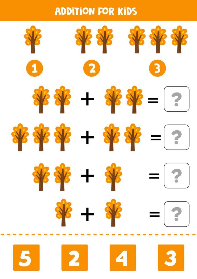 toevoeging voor kinderen met hand- getrokken herfst boom. vector