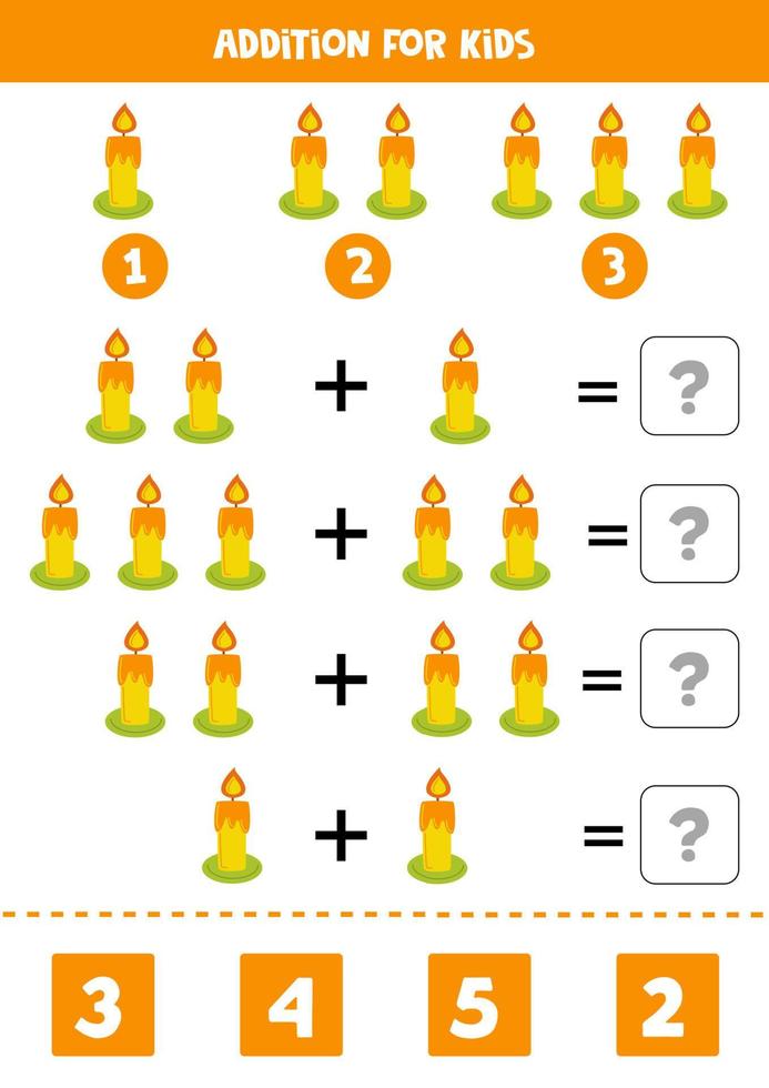 toevoeging voor kinderen met hand- getrokken geel kaars. vector