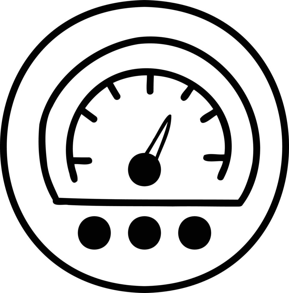 hand- getrokken snelheidsmeter illustratie vector