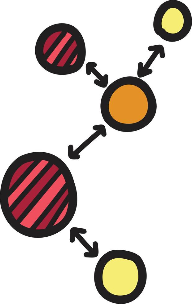 hand- getrokken cirkel verbinding diagram illustratie vector