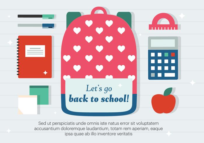 Gratis Terug naar school Vectorillustratie vector