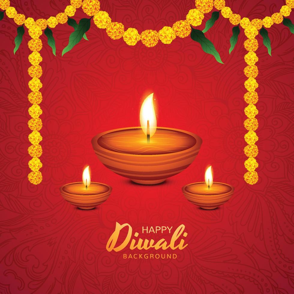 gelukkig diwali diya kleurrijk Hindoe festival kaart achtergrond vector