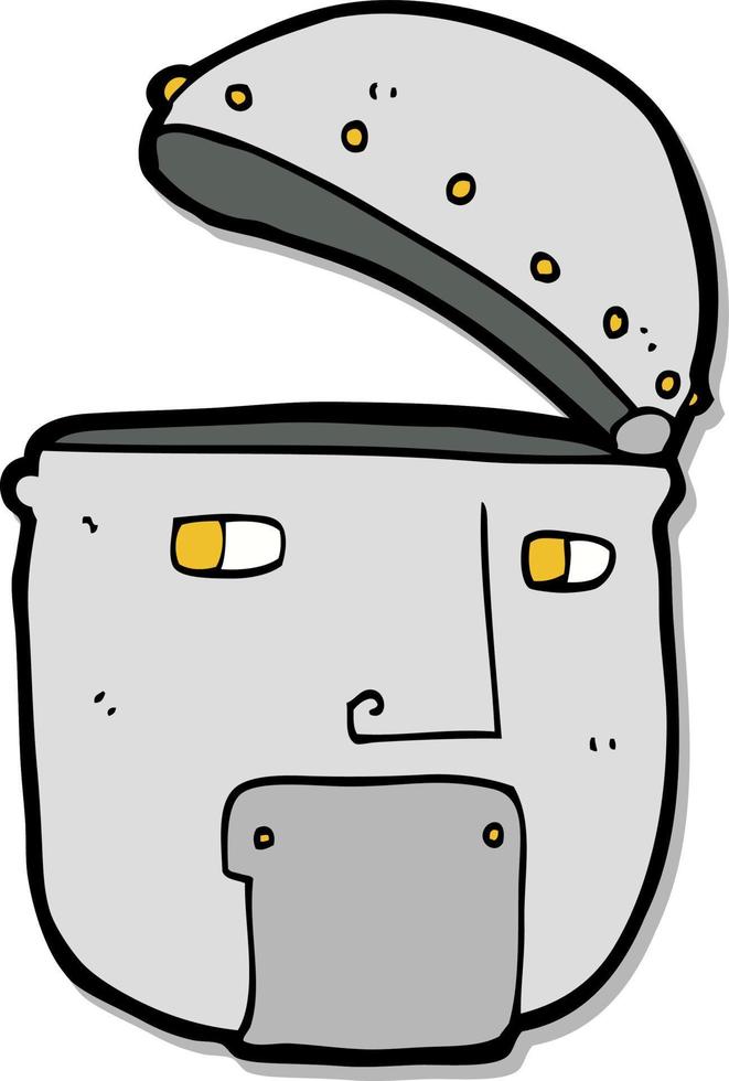 sticker van een cartoon robothoofd vector