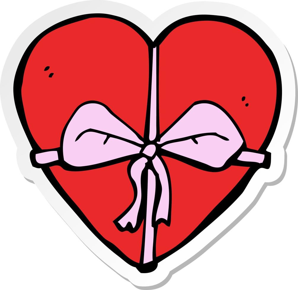 sticker van een tekenfilm hart vormig Cadeau vector