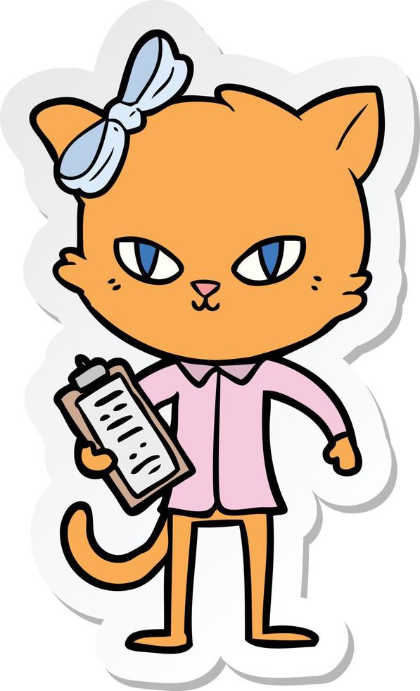 sticker van een schattige cartoonkat vector