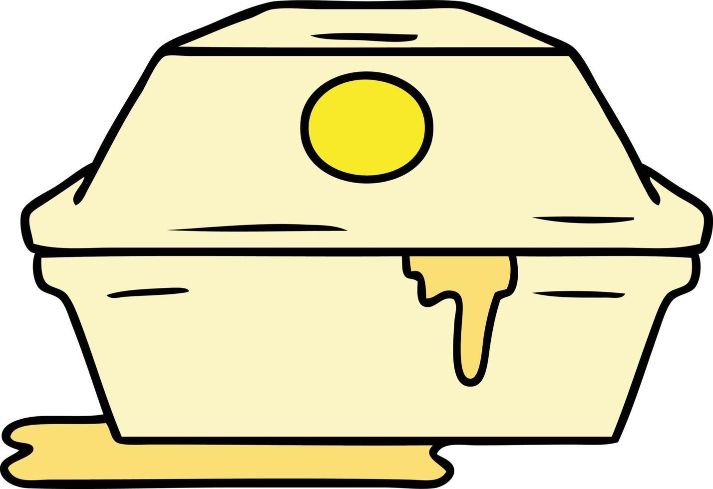 cartoon doodle van een fastfood hamburgercontainer vector