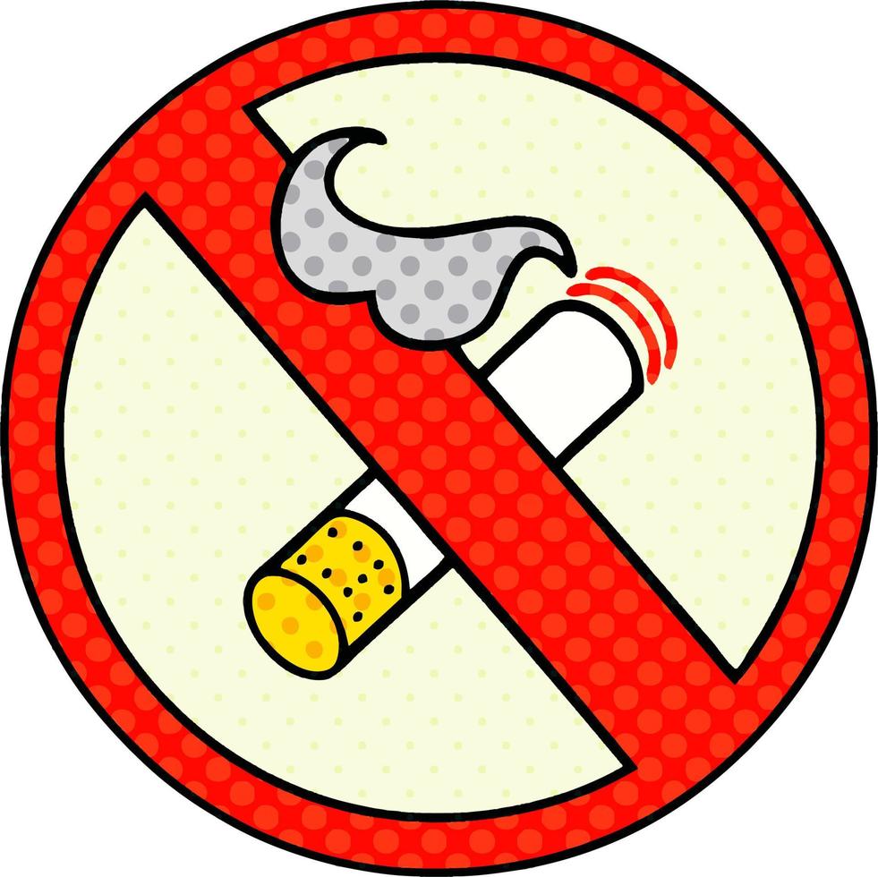 stripboek stijl cartoon niet roken toegestaan teken vector