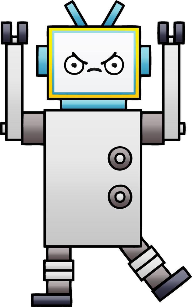 gradiënt gearceerde cartoon robot vector