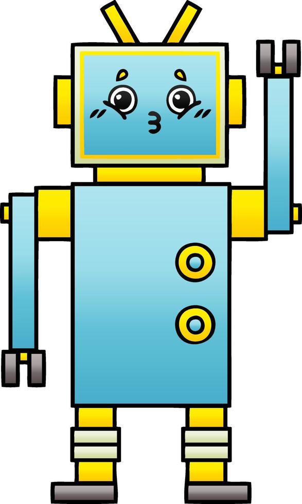 gradiënt gearceerde cartoon robot vector