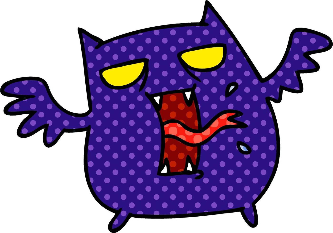 cartoon van schattige enge kawaii bat vector