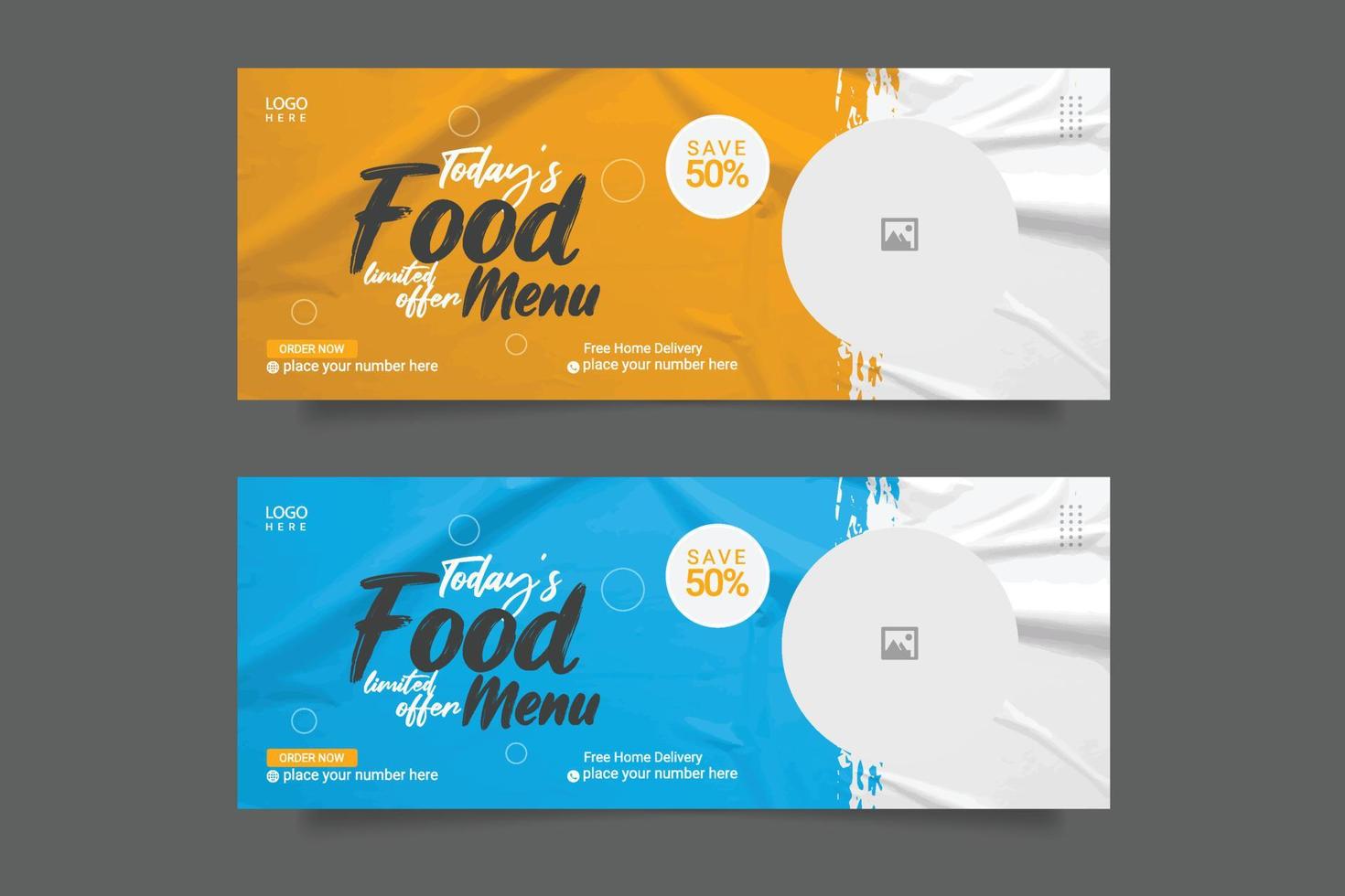 gezonde voeding menu promotie en social media omslagbannersjabloon vector