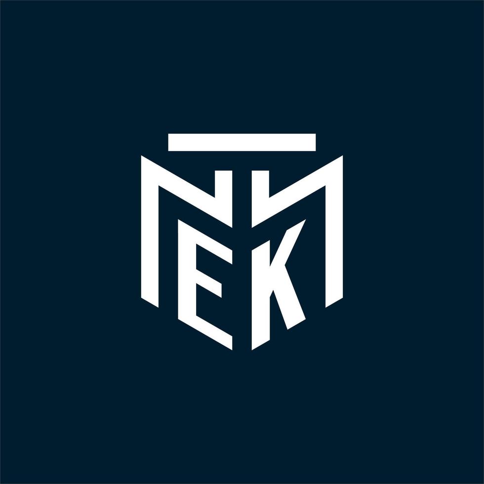 ek monogram eerste logo met abstract meetkundig stijl ontwerp vector