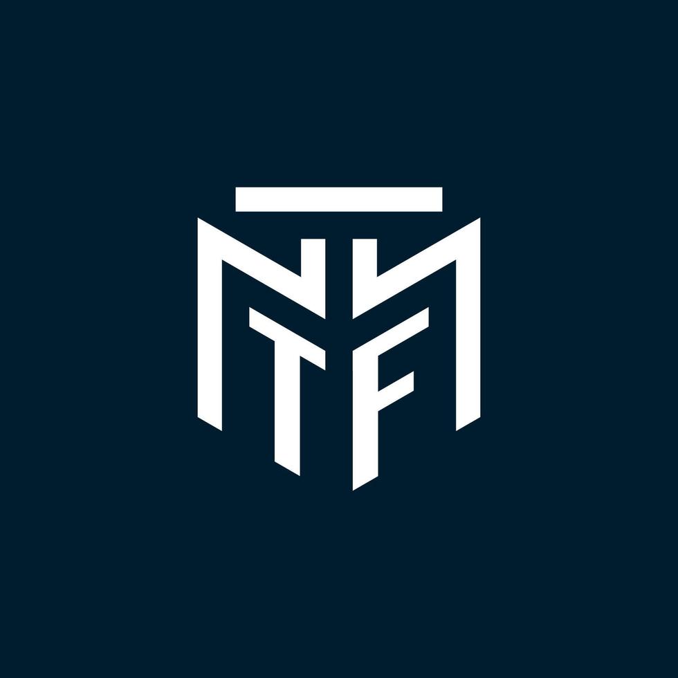 tf monogram eerste logo met abstract meetkundig stijl ontwerp vector
