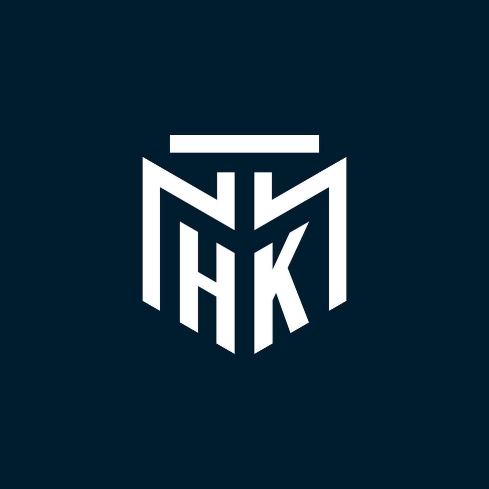 hk monogram eerste logo met abstract meetkundig stijl ontwerp vector