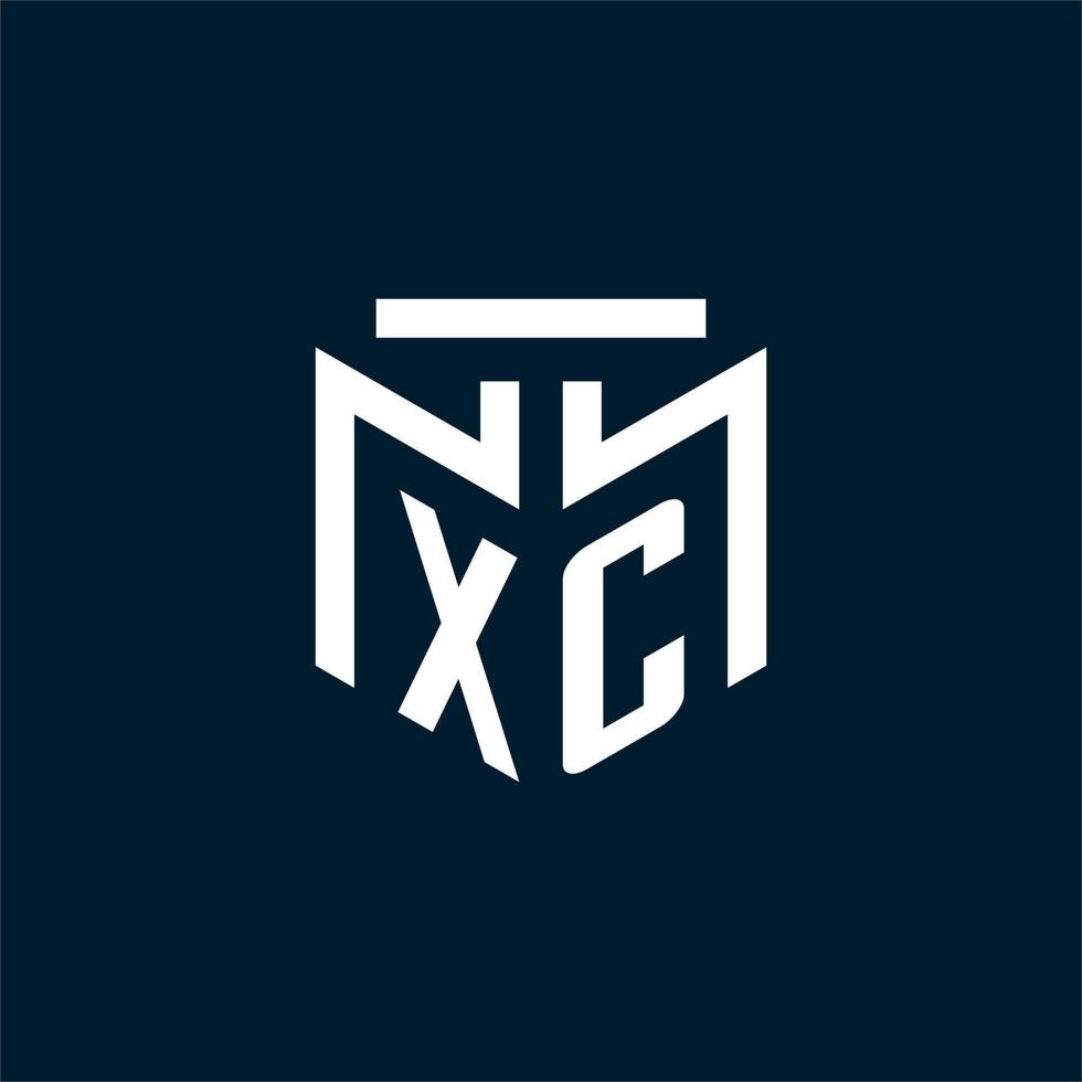 xc monogram eerste logo met abstract meetkundig stijl ontwerp vector