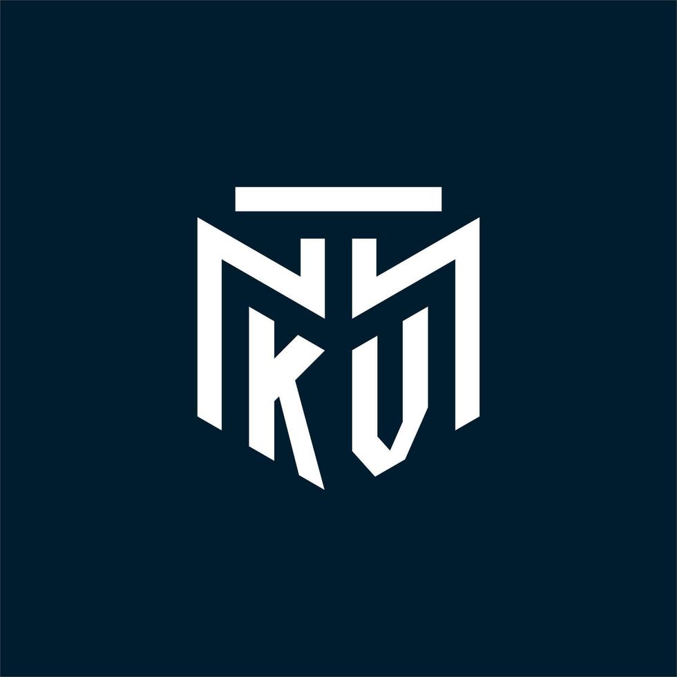 kv monogram eerste logo met abstract meetkundig stijl ontwerp vector