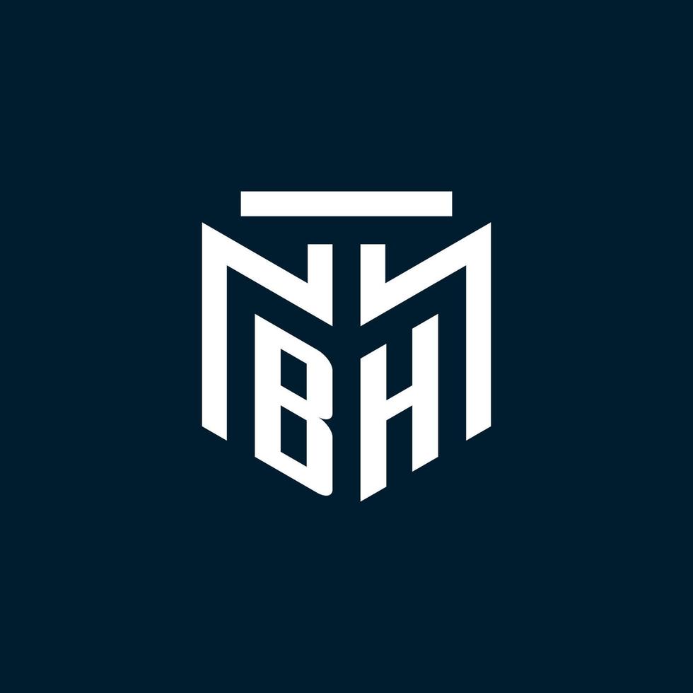 bh monogram eerste logo met abstract meetkundig stijl ontwerp vector