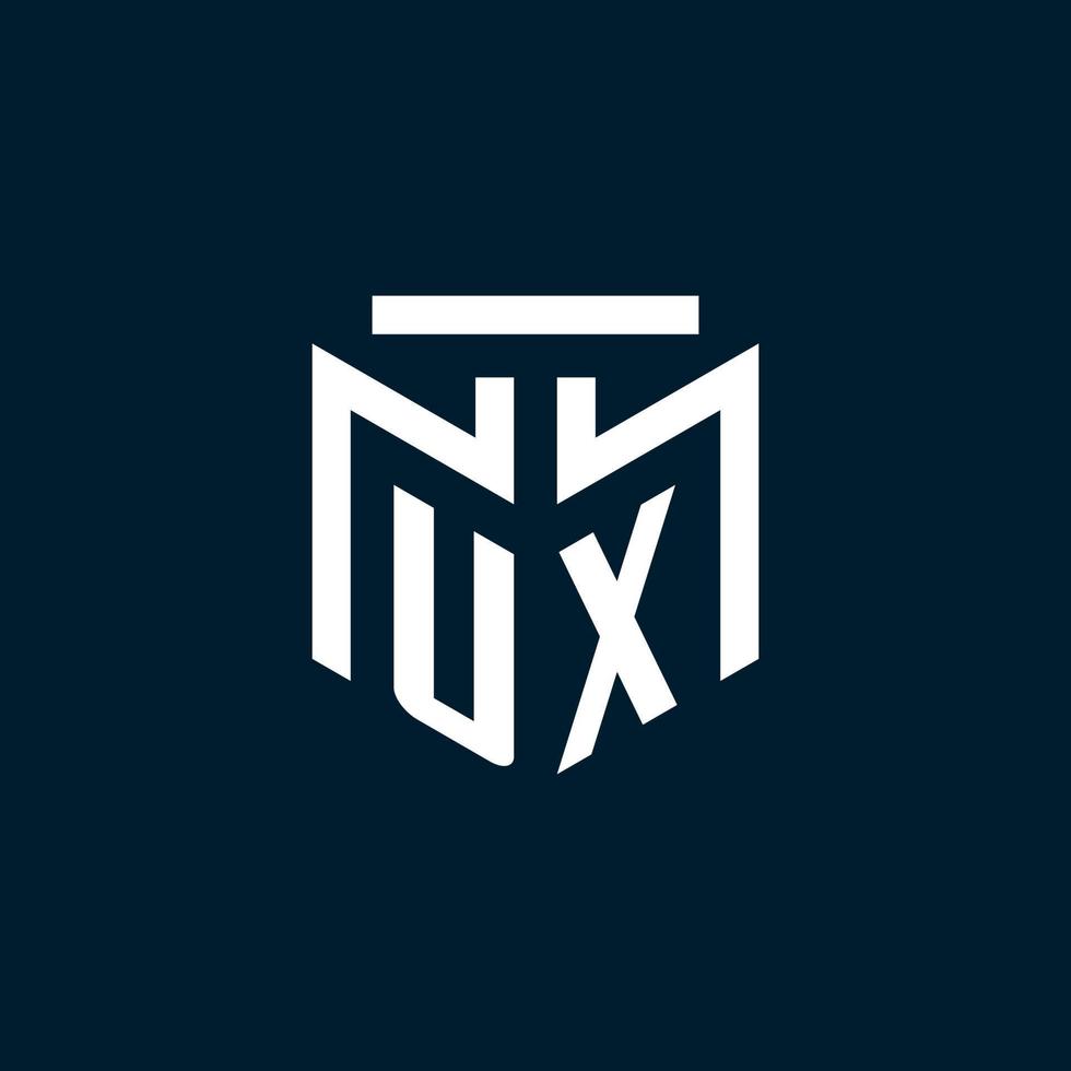 ux monogram eerste logo met abstract meetkundig stijl ontwerp vector