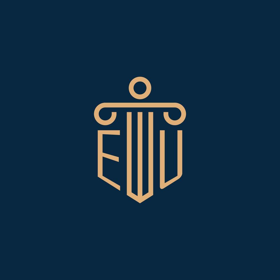 EU eerste voor wet firma logo, advocaat logo met pijler vector