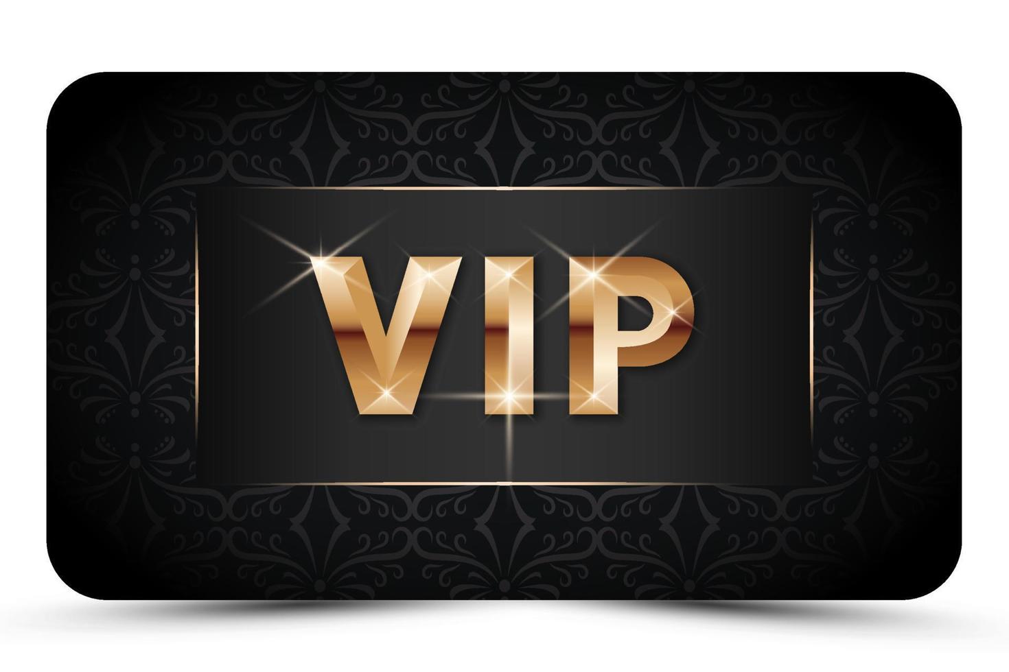 zwart elegant vip kaart sjabloon. modern bedrijf kaart voor leden enkel en alleen met gouden 3d tekst, kroon. luxe abstract uitnodiging. vector illustratie voor loyaliteit, bonus kaart, geschenk certificaat