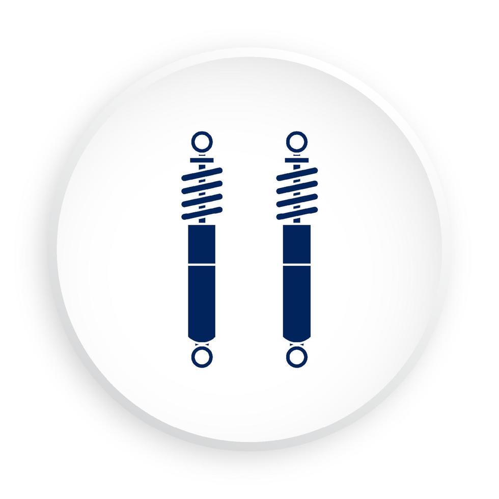 auto schok absorber in neomorfisme stijl Aan wit achtergrond. Reserve onderdelen voor reparatie in auto werkplaats. absorptie van gevolg kracht. vector
