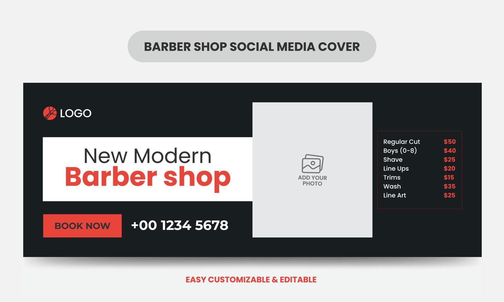 modern kapper winkel sociaal media Hoes foto sjabloon schoonheid salon web banier sjabloon vector