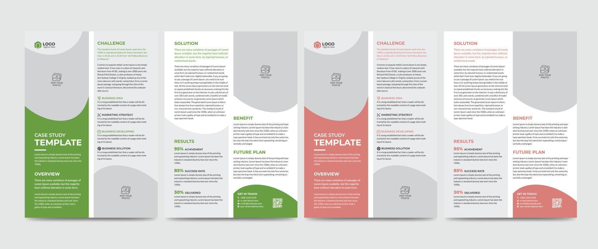 case study sjabloon zakelijke moderne zakelijke dubbelzijdige flyer en poster sjabloon vector