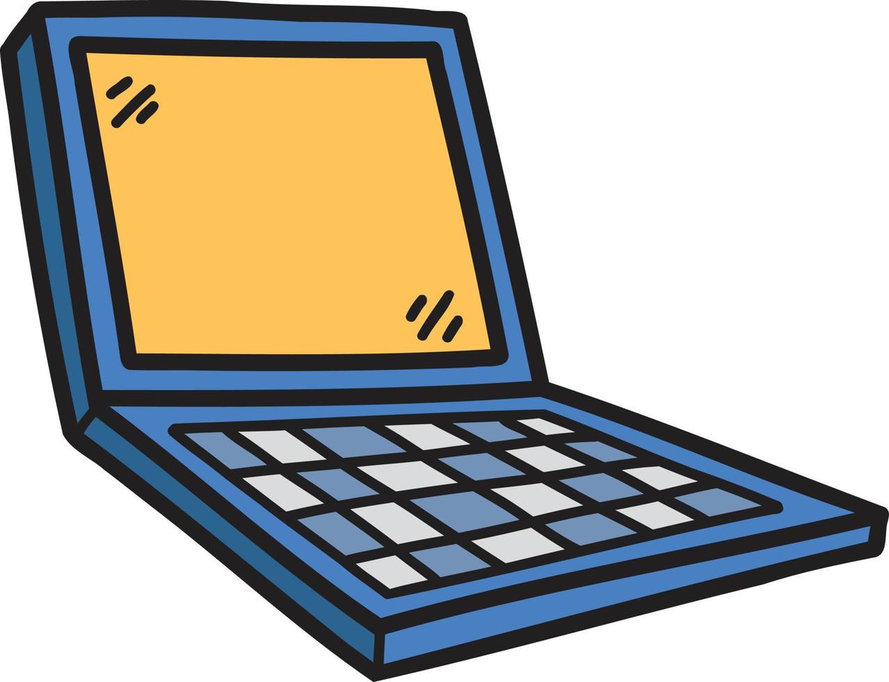 hand- getrokken laptop illustratie vector