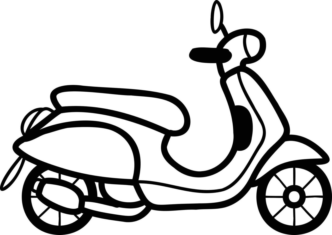 hand- getrokken scooter illustratie vector