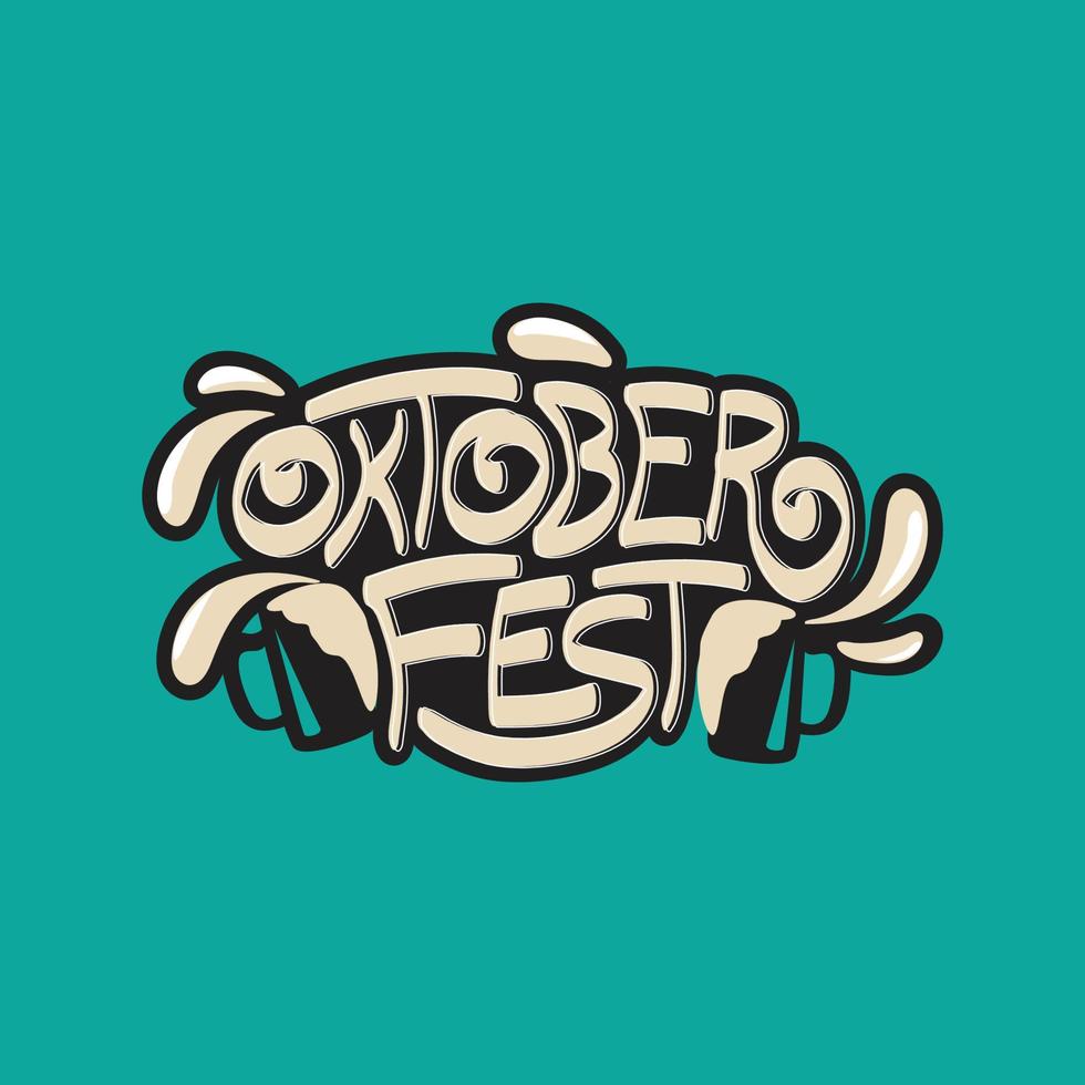 oktoberfeest partij uitnodiging kaart handgeschreven typografie voor bier oktober festival viering in duitsland. volk Beiers feestelijk. vector