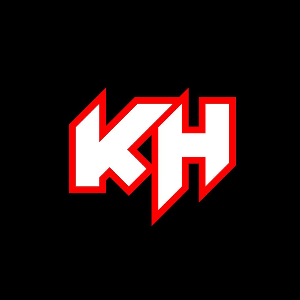 kh logo ontwerp, eerste kh brief ontwerp met sci-fi stijl. kh logo voor spel, e-sport, technologie, digitaal, gemeenschap of bedrijf. k h sport modern cursief alfabet lettertype. typografie stedelijk stijl lettertypen. vector