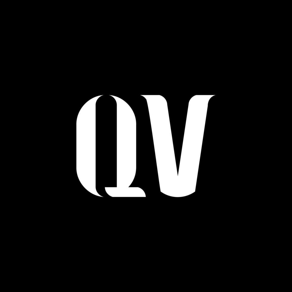 qv q v brief logo ontwerp. eerste brief qv hoofdletters monogram logo wit kleur. qv logo, q v ontwerp. zie, q v vector