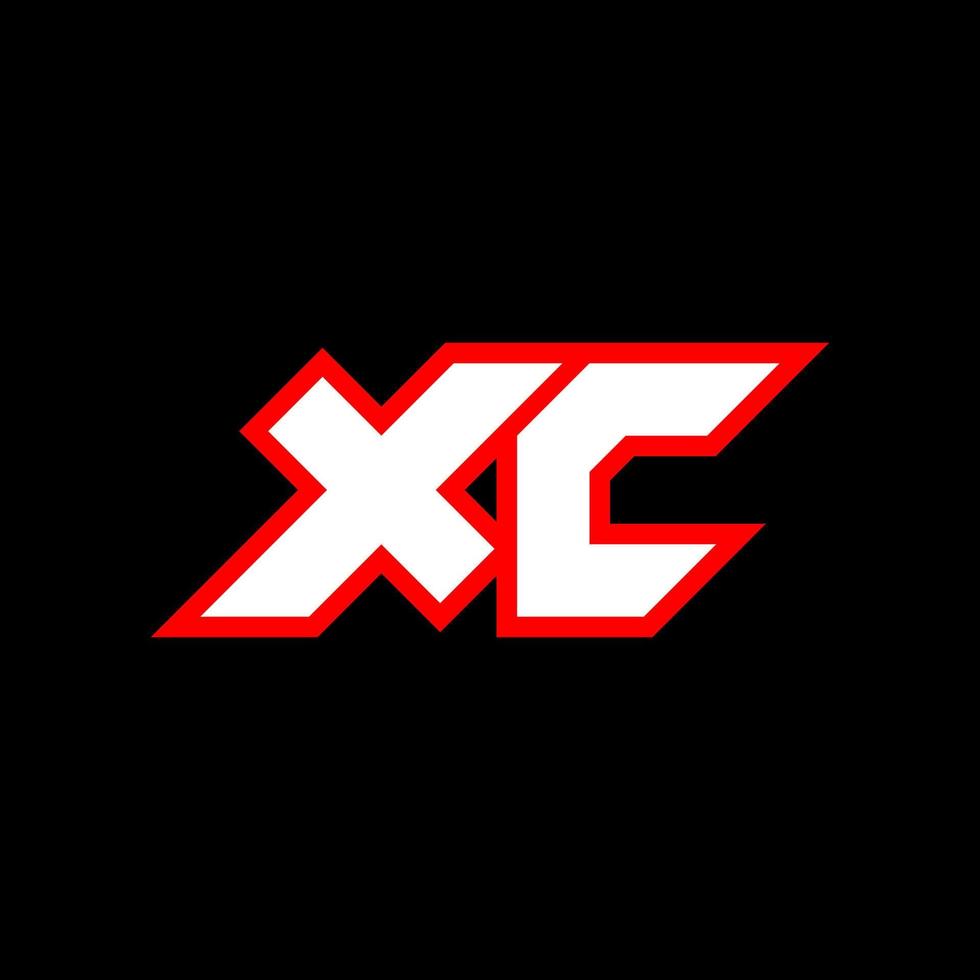 xc logo ontwerp, eerste xc brief ontwerp met sci-fi stijl. xc logo voor spel, e-sport, technologie, digitaal, gemeenschap of bedrijf. X c sport modern cursief alfabet lettertype. typografie stedelijk stijl lettertypen. vector