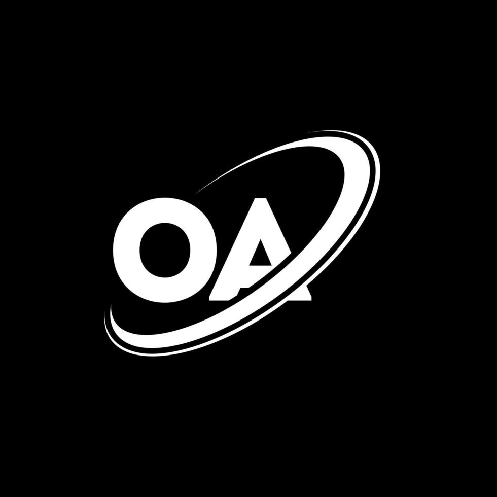 oa O een brief logo ontwerp. eerste brief oa gekoppeld cirkel hoofdletters monogram logo rood en blauw. oa logo, O een ontwerp. o, O een vector