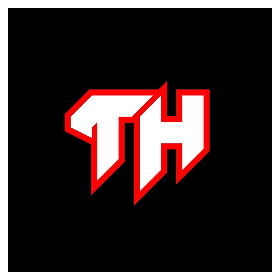 th logo ontwerp, eerste th brief ontwerp met sci-fi stijl. th logo voor spel, e-sport, technologie, digitaal, gemeenschap of bedrijf. t h sport modern cursief alfabet lettertype. typografie stedelijk stijl lettertypen. vector